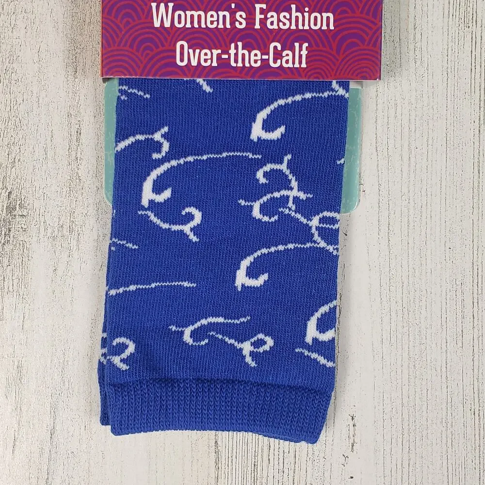 NWT Justin Boots Fashion Cushioned Sole Over The Calf Socks Women's Size Small